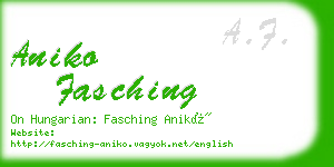 aniko fasching business card